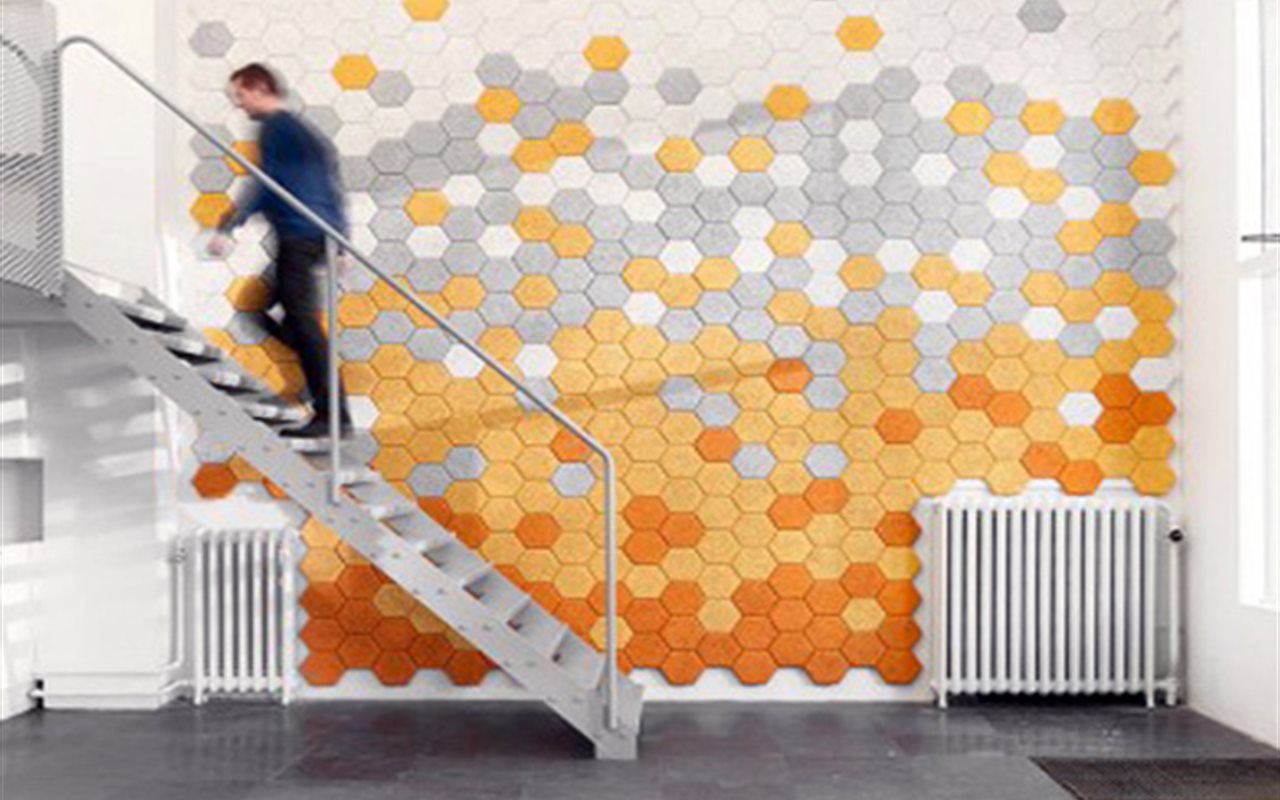 Creative hexagonal sound-absorbing wall case